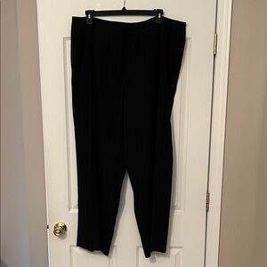 Anne Klein Classic Black Pinstriped Trousers Plus Size 22W